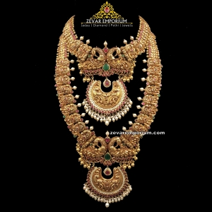Traditional Nakshi Peacock Mala Necklace