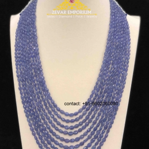 Natural Tanzanite Smooth nuggets beads multilayered 8 string necklace